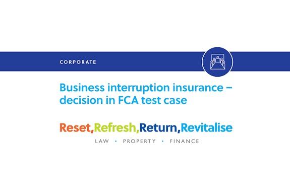 Business interruption insurance – decision in FCA test case