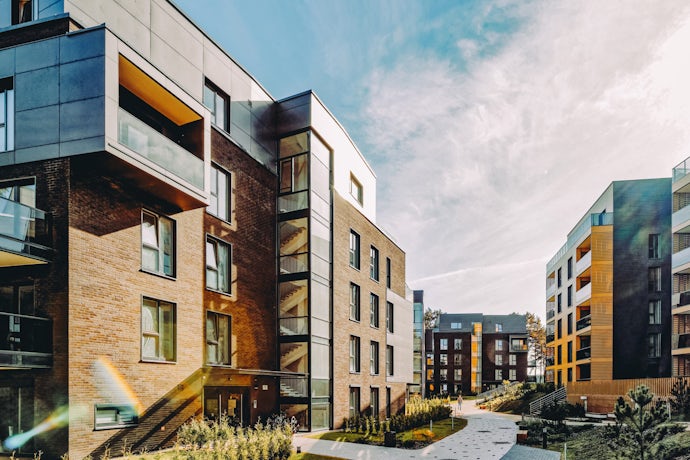 EU Modern european complex of residential apartment buildings