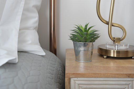Modern Home Interiors- bedside table and headboard