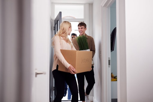 young people moving into house