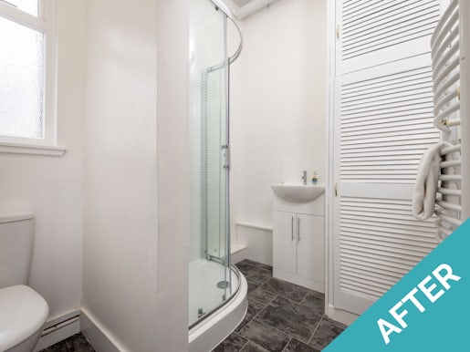 st andrews holiday home let modern bathroom in white after student home improvements