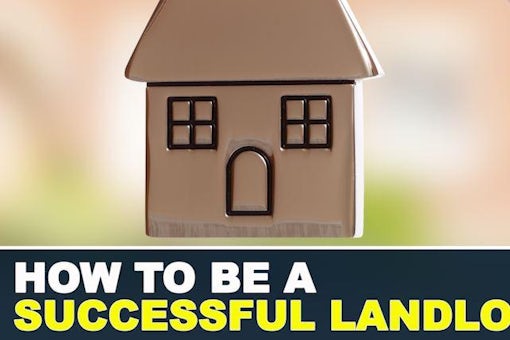 A cartoon house with text How to become a succesefull landlord