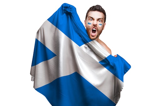 Fan / Sport Player holding the flag of Scotland