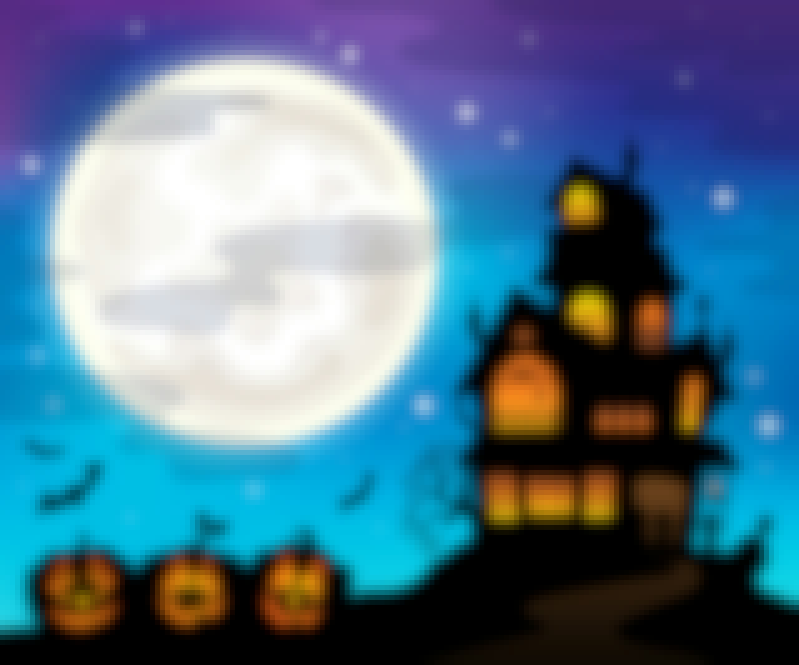 Haunted house silhouette theme image 6