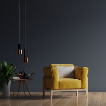 yellow chair inside a livingroom