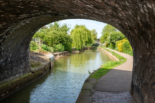 Shropshire union canal in Middlewich Cheshire UK