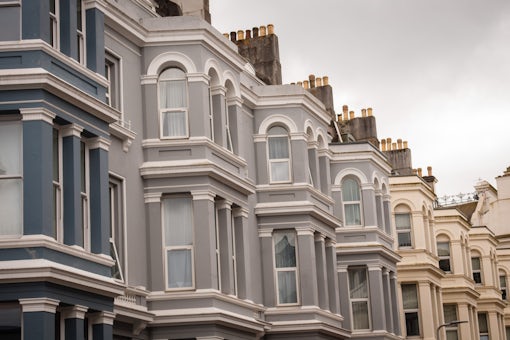 Terraced houses in Cornwall, Plymouth. United Kingdom