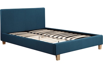 Prado Petrol Blue Fabric Double Bed