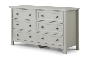 Maine Dove Grey 6 Drawer Wide Chest